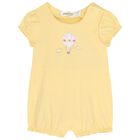 Baby Girls Yellow & White Rompers ( 2-Pack ), 2, hi-res