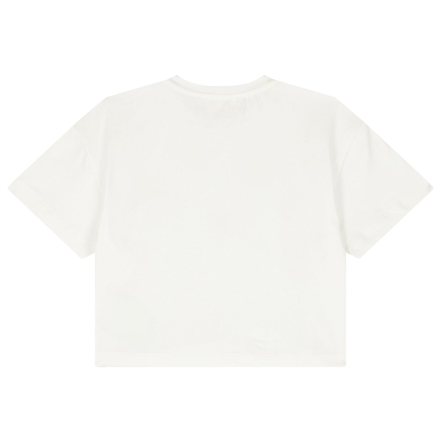 Girls Ivory Embellished Logo T-Shirt, 1, hi-res