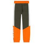 Boys Green & Orange Logo Joggers, 1, hi-res