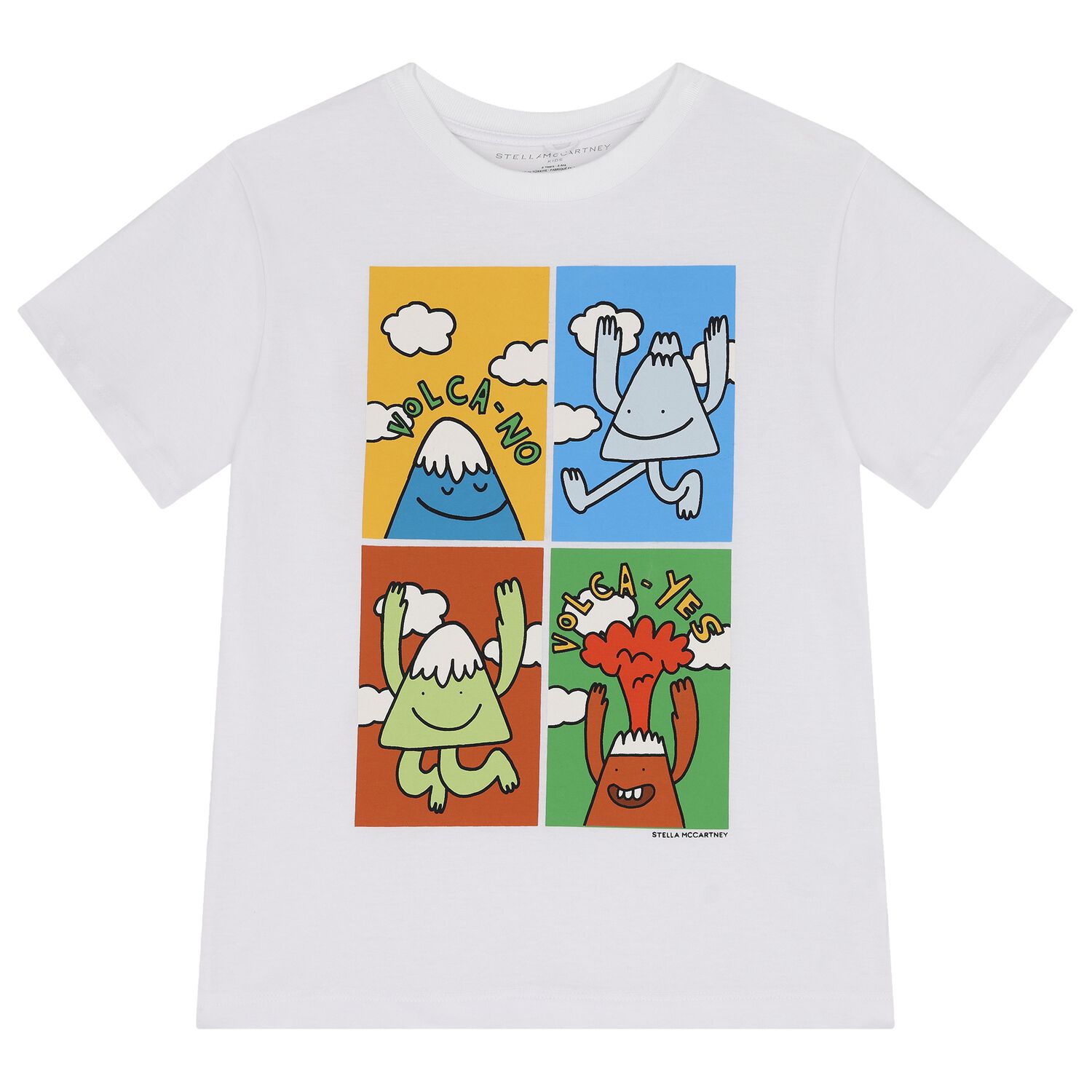 تيشيرت اولاد بطبعه فولكانو باللون الابيض , 1, hi-res