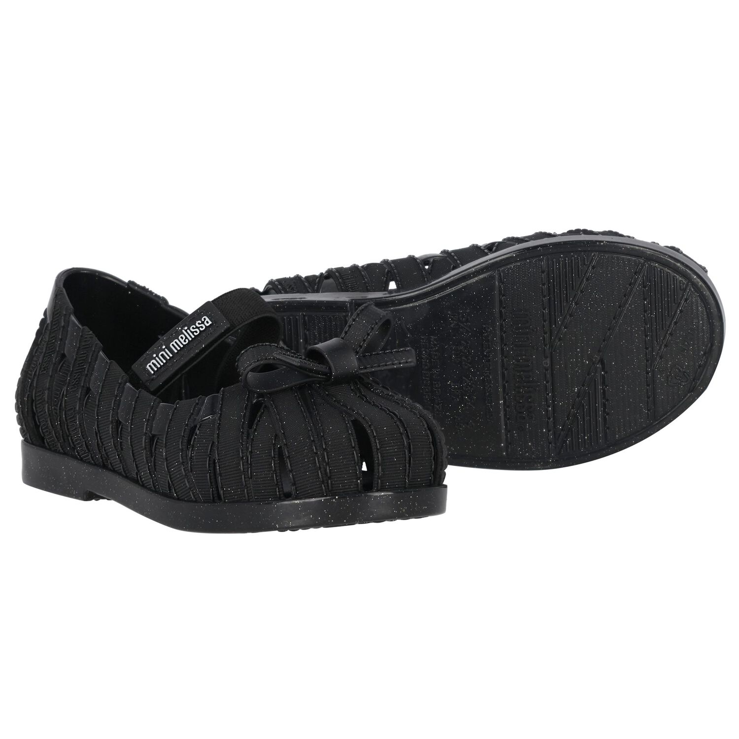 حذاء بشعار فيونكة سوداء للبنات الصغار, 1, hi-res image number null