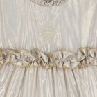 Younger Girls Beige & Gold Logo Ruffled Dress, 1, hi-res