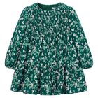 Girls Green Floral Dress, 1, hi-res