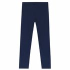 Girls Navy Logo Leggings, 1, hi-res