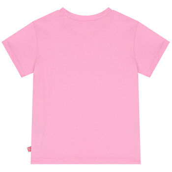 Girls Pink Embellished Heart T-Shirt