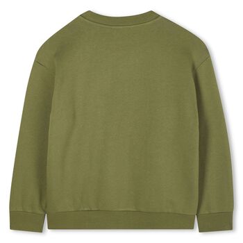 Boys Green Tiger Logo Sweatshirt
