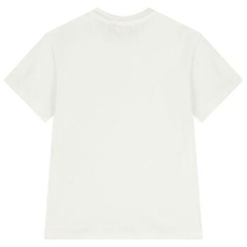 تيشيرت باللون أبيض بشعار للبنات