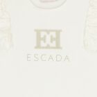 Girls Ivory Logo Ruffled T-Shirt, 1, hi-res