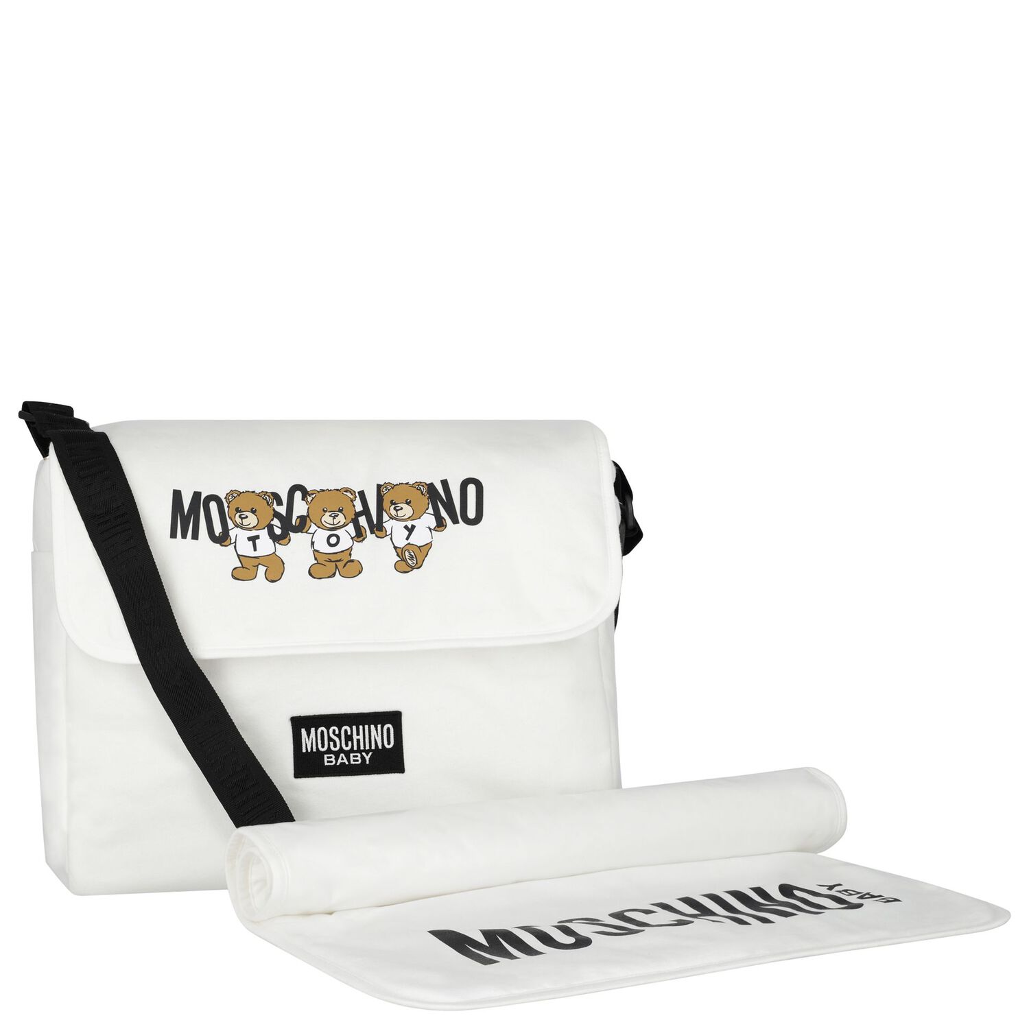 Ivory Teddy Bear Logo Baby Changing Bag, 1, hi-res