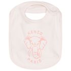 Baby Girls Elephant Logo Hat & Bib Set, 1, hi-res