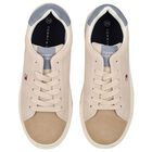 Boys Beige Logo Trainers, 1, hi-res