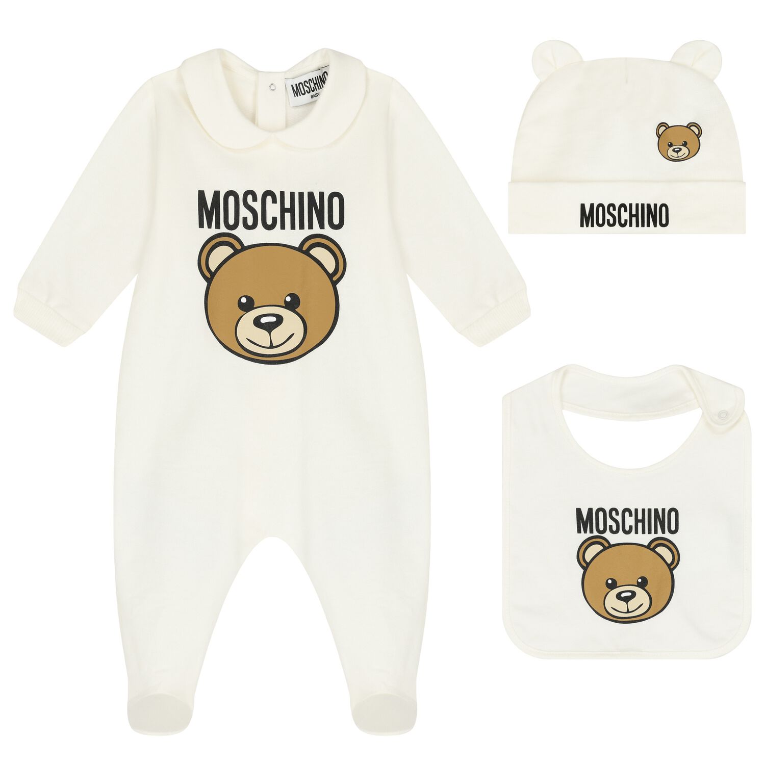 Ivory Teddy Bear Logo Babygrow Gift Set, 1, hi-res image number null