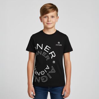 Boys Black Logo T-Shirt