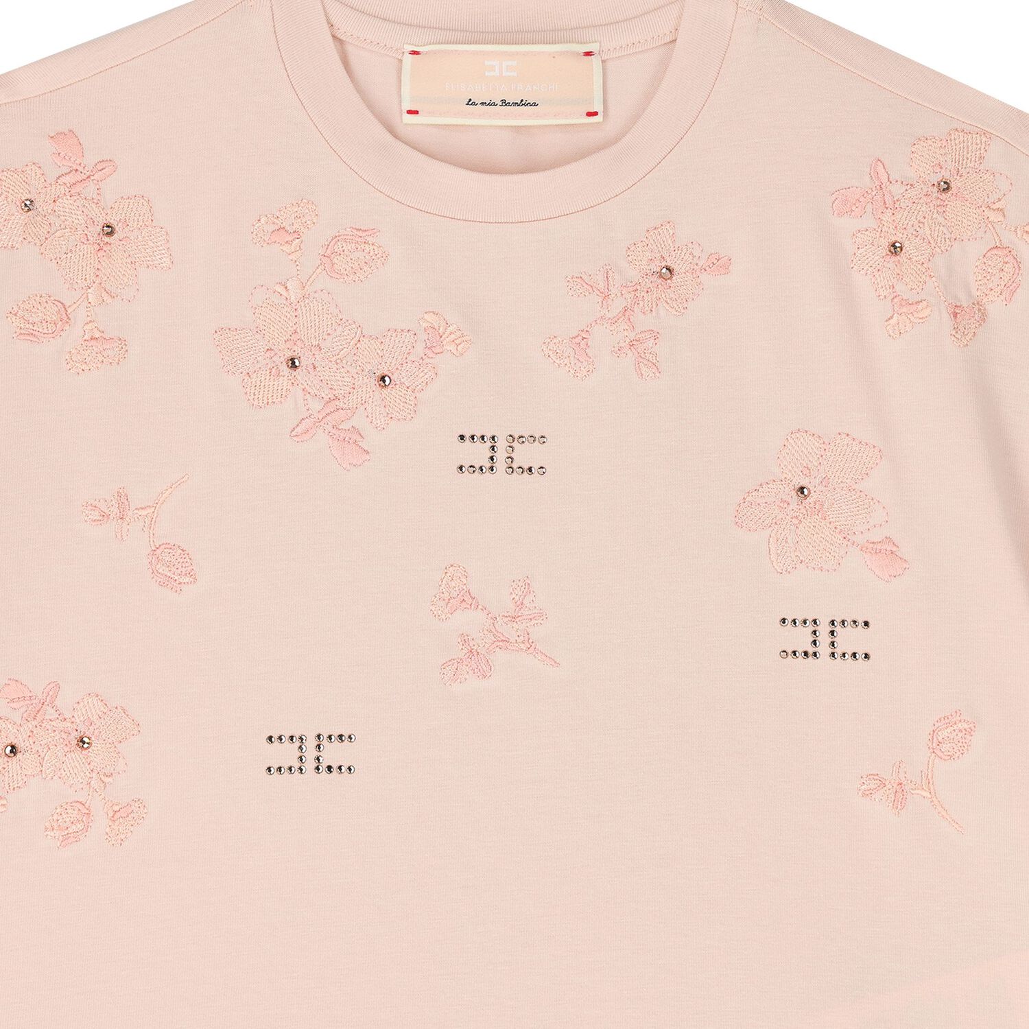 تيشيرت بنات مزين بالشعار باللون الوردي, 2, hi-res