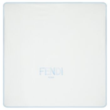 Baby Boys Ivory & Blue Logo Blanket