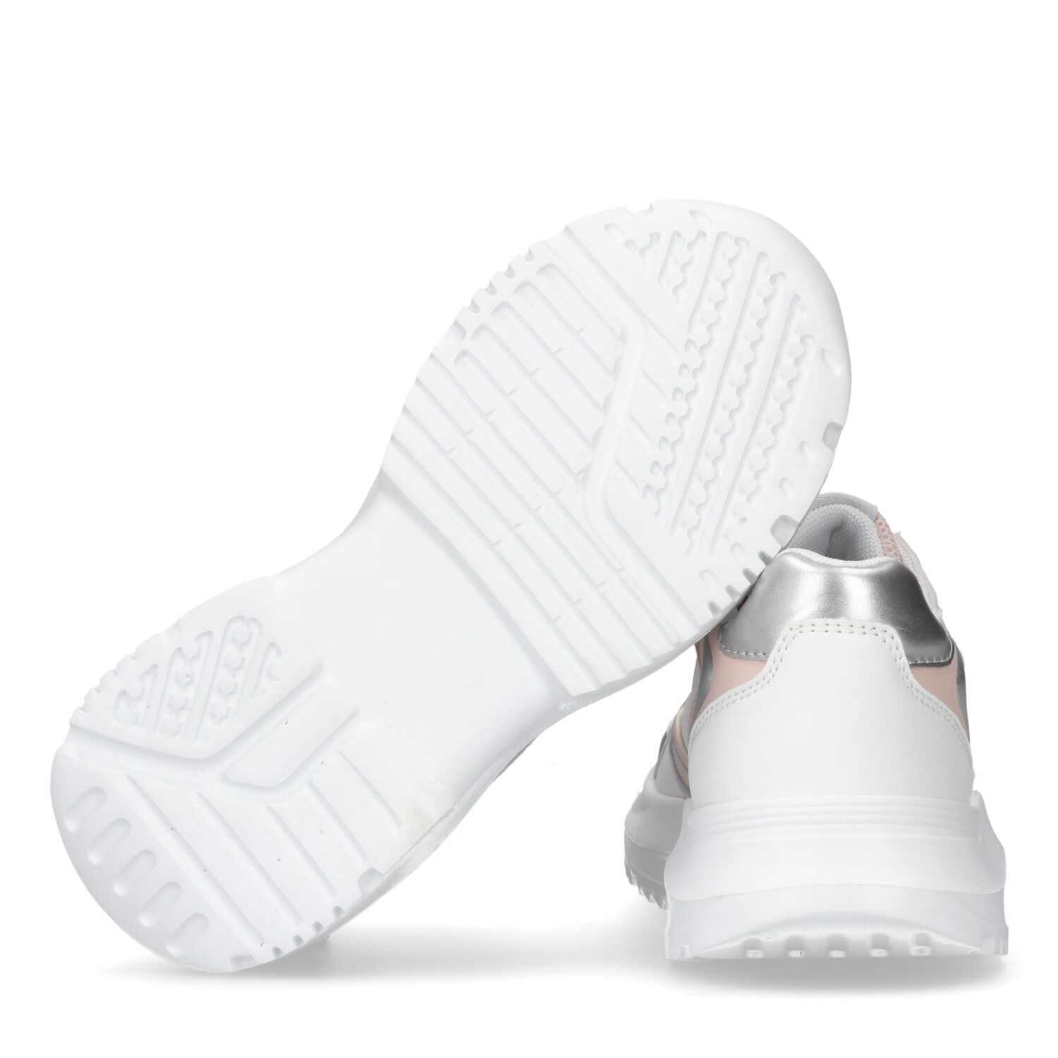 Girls White & Pink Logo Trainers, 1, hi-res