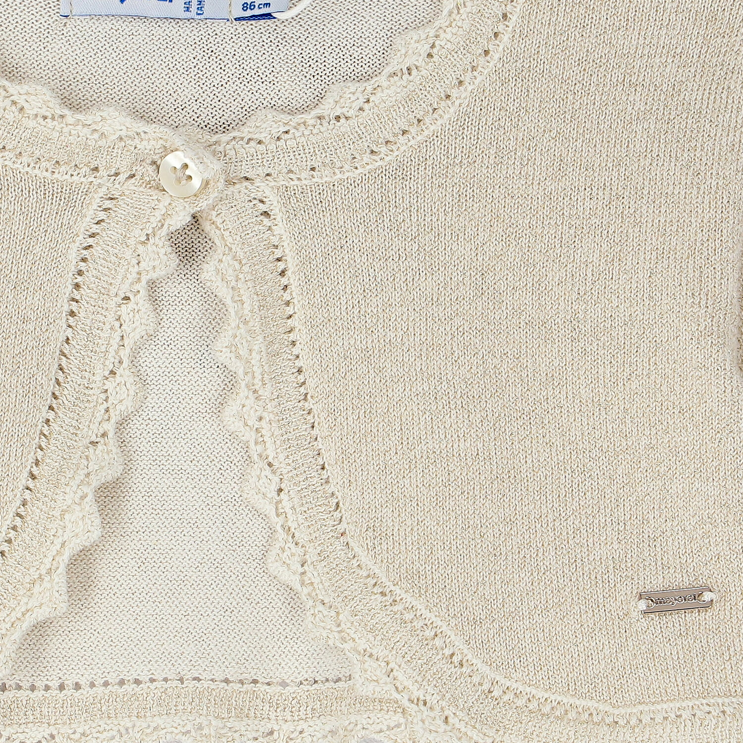 كارديجان بوليرو باللون البيج للبنات, 1, hi-res