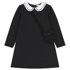 Girls Black Dress Set, 2, hi-res