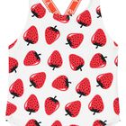 مايوة سباحة باللون الأبيض بطبعة الفراولة للبنات, 1, hi-res