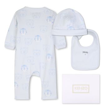 Baby Boys Blue Tiger Logo Romper Gift Set