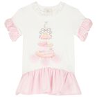 Girls White & Pink Pastry Leggings Set, 1, hi-res