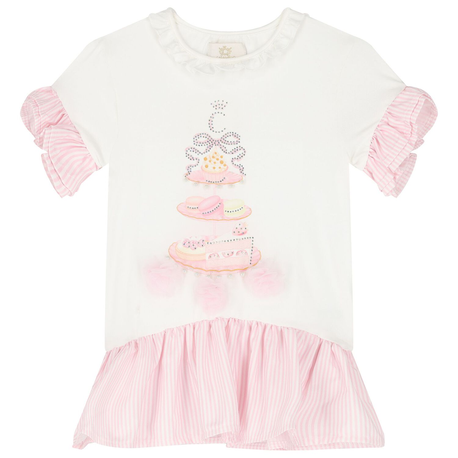 Girls White & Pink Pastry Leggings Set, 1, hi-res image number null