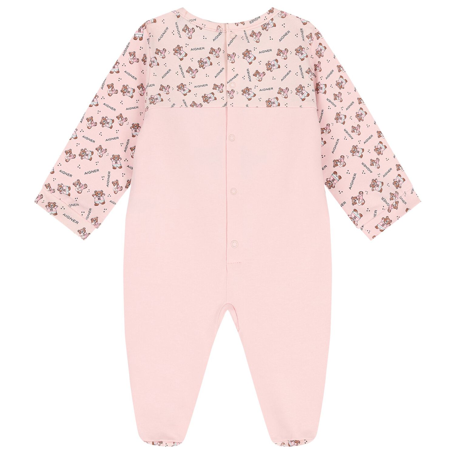 Baby Girls Pink Teddy Bear Logo Babygrow Set, 1, hi-res