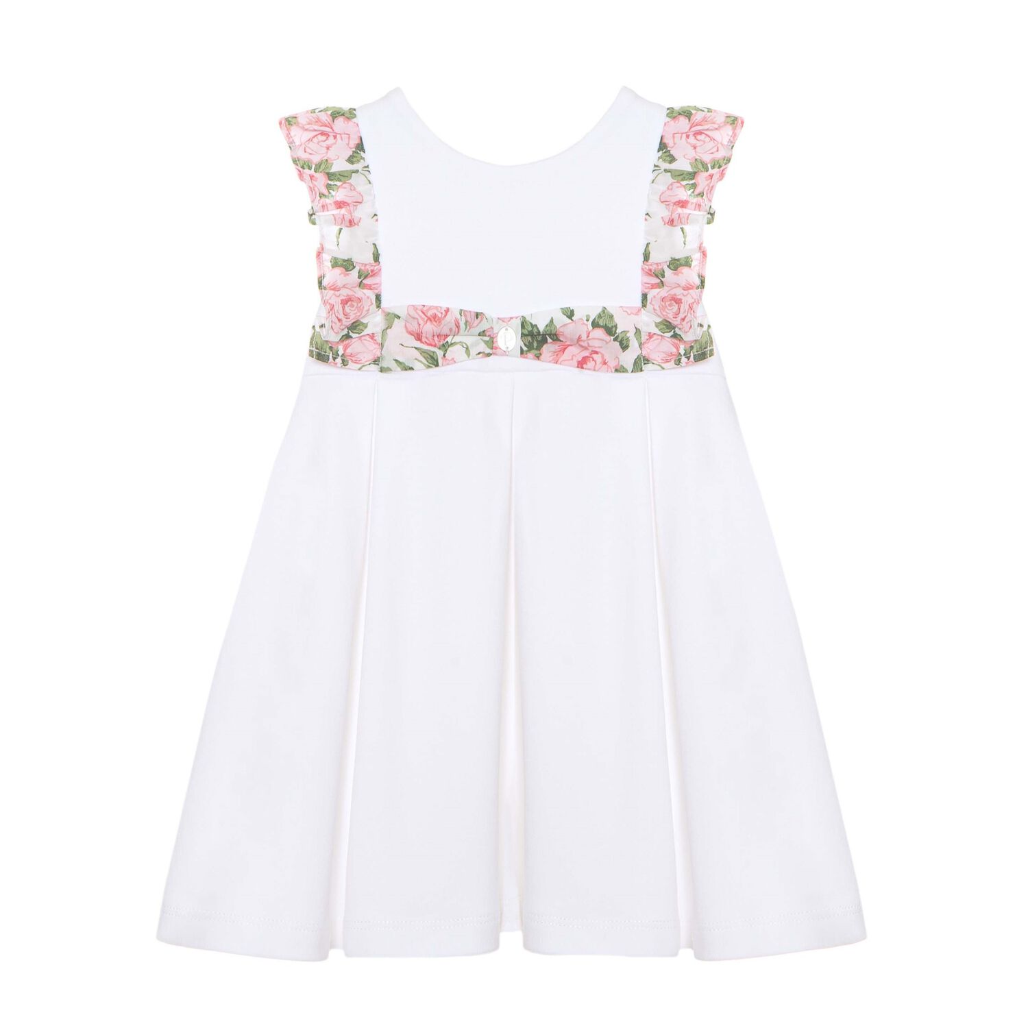 Girls White & Pink Liberty Print Dress, 1, hi-res
