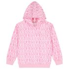 Girls Pink Logo Hooded Top, 1, hi-res