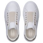 Girls White & Gold Slip-On Trainers, 1, hi-res