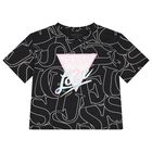 Girls Black Logo T-Shirt, 3, hi-res