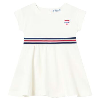 Younger Girls Ivory Heart Dress