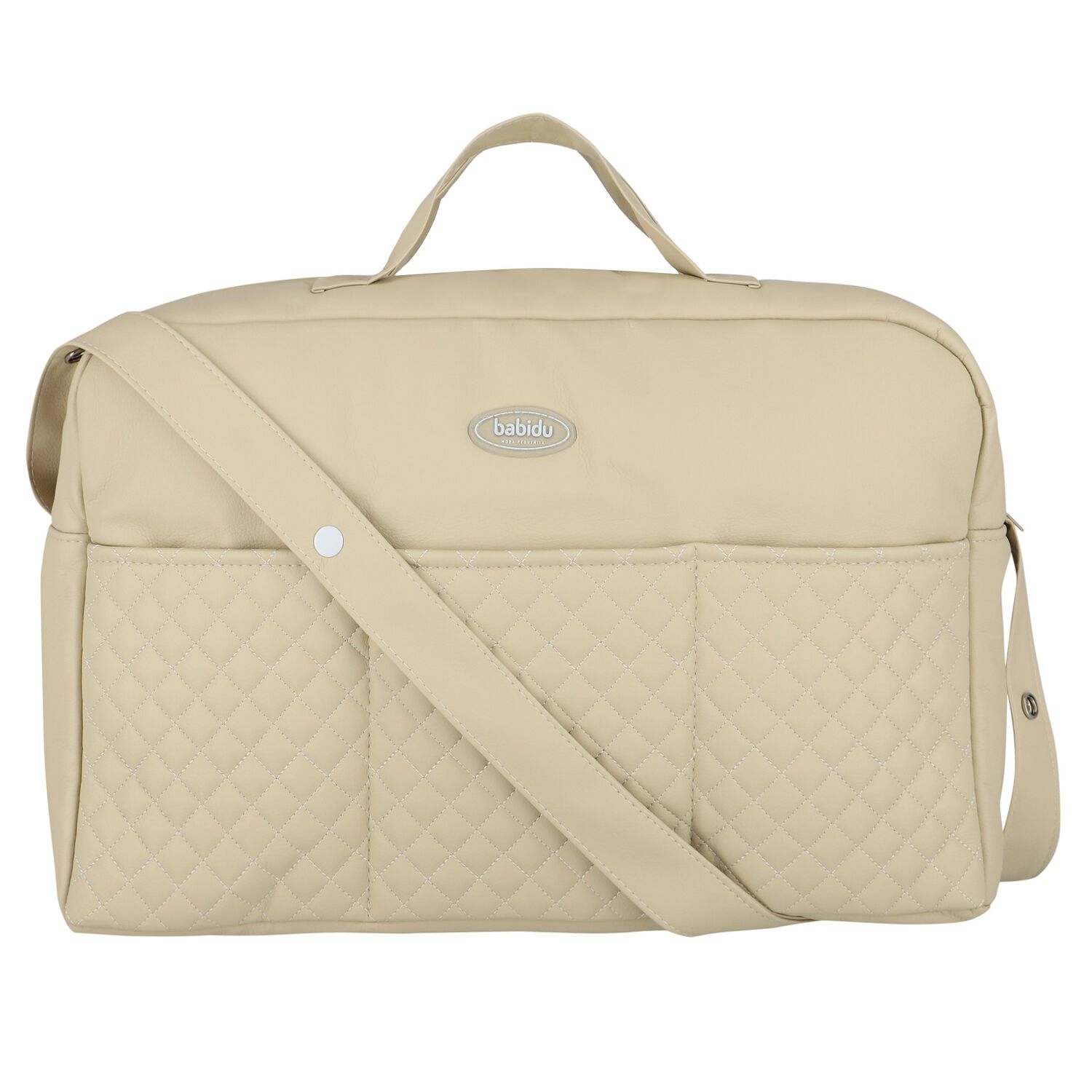 Beige Quilted Baby Changing Bag, 4, hi-res image number null