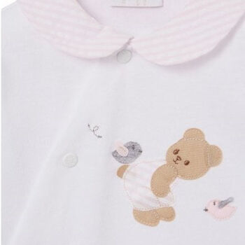 Girls White & Pink Babygrow