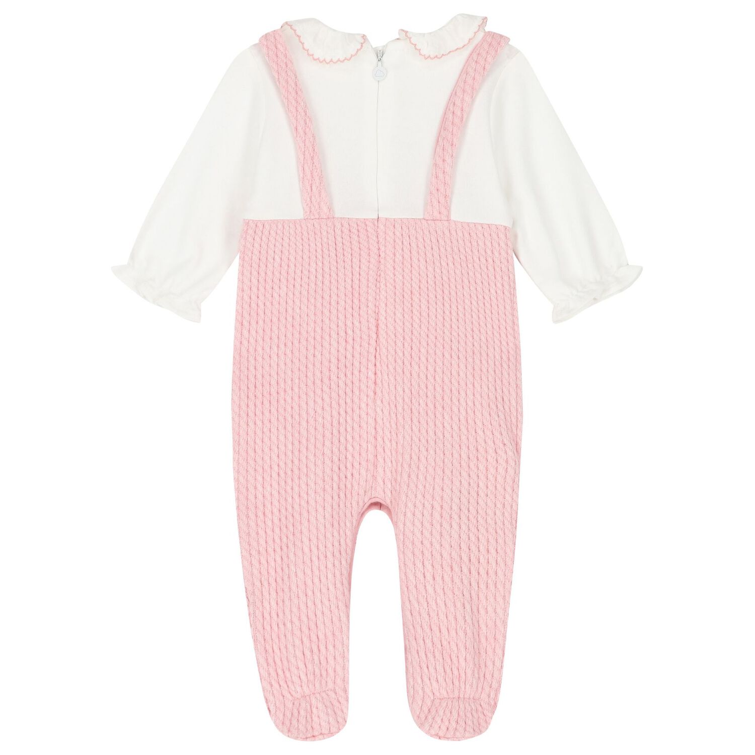 طقم أفرول  بنات هدايا بالشعار باللون  الأبيض و الوردي, 1, hi-res