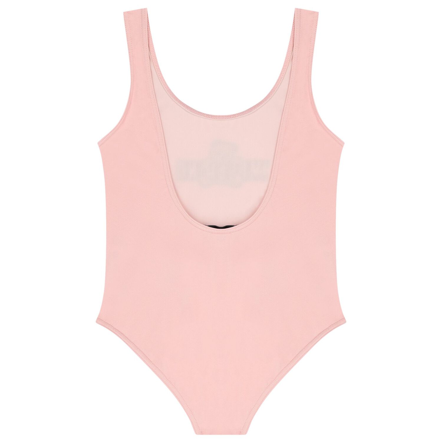 Girls Pink Teddy Bear Logo Swimsuit, 1, hi-res