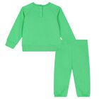 Younger Boys Green Animals Tracksuit, 1, hi-res