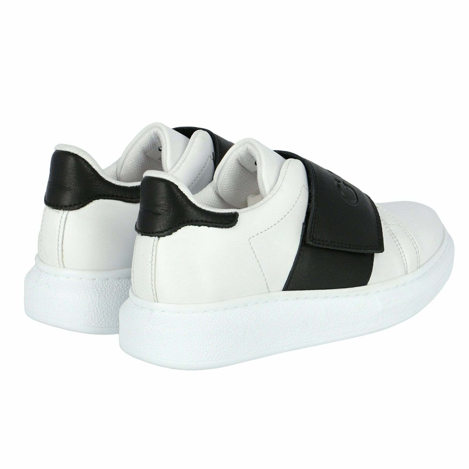 Boys White Logo Trainers, 1, hi-res