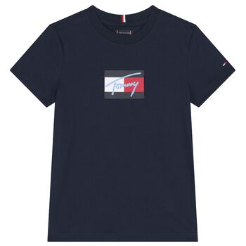 Boys Navy Blue Logo T-Shirt