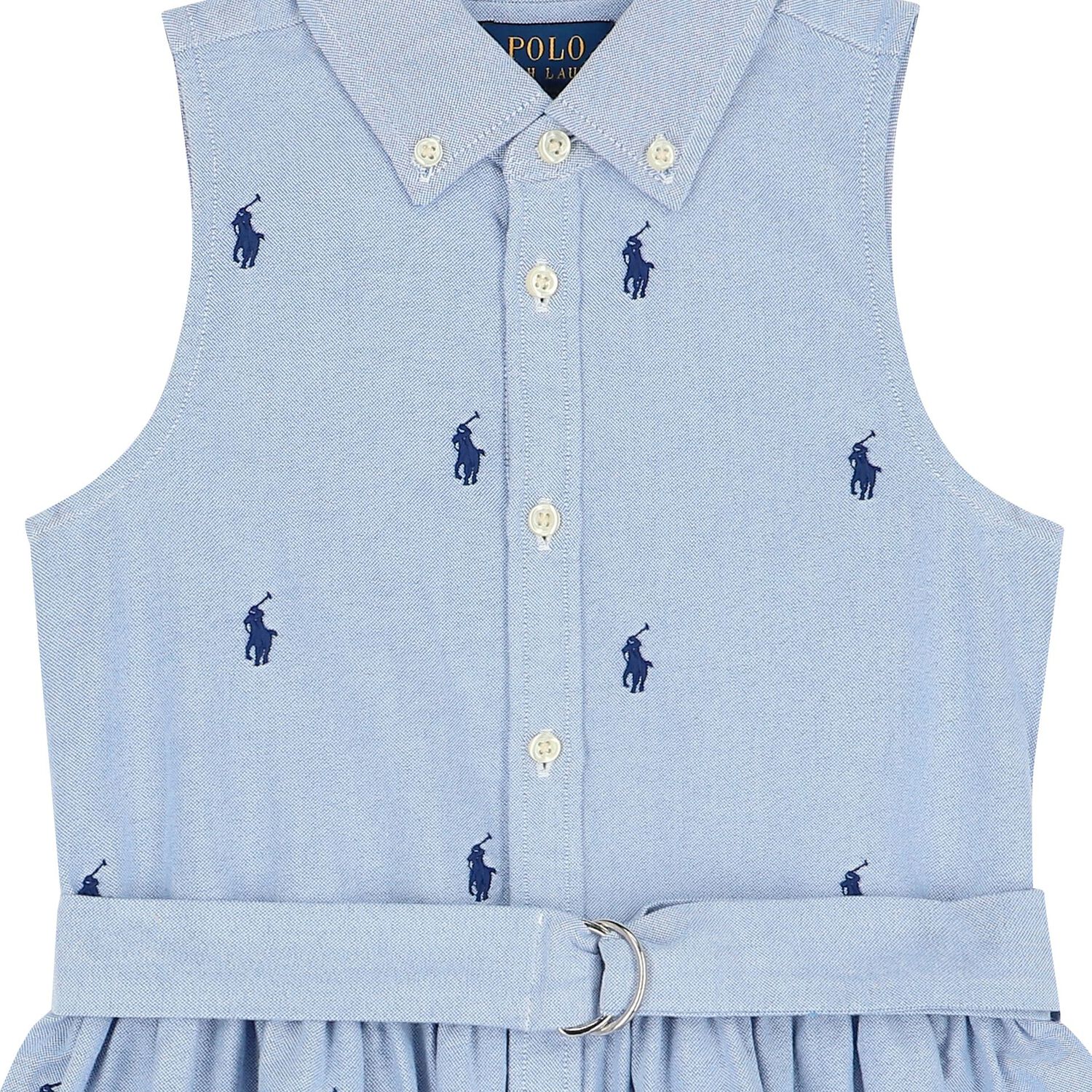 فستان بنات بالشعار باللون الأزرق, 1, hi-res