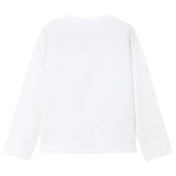 Girls White Long Sleeve Top