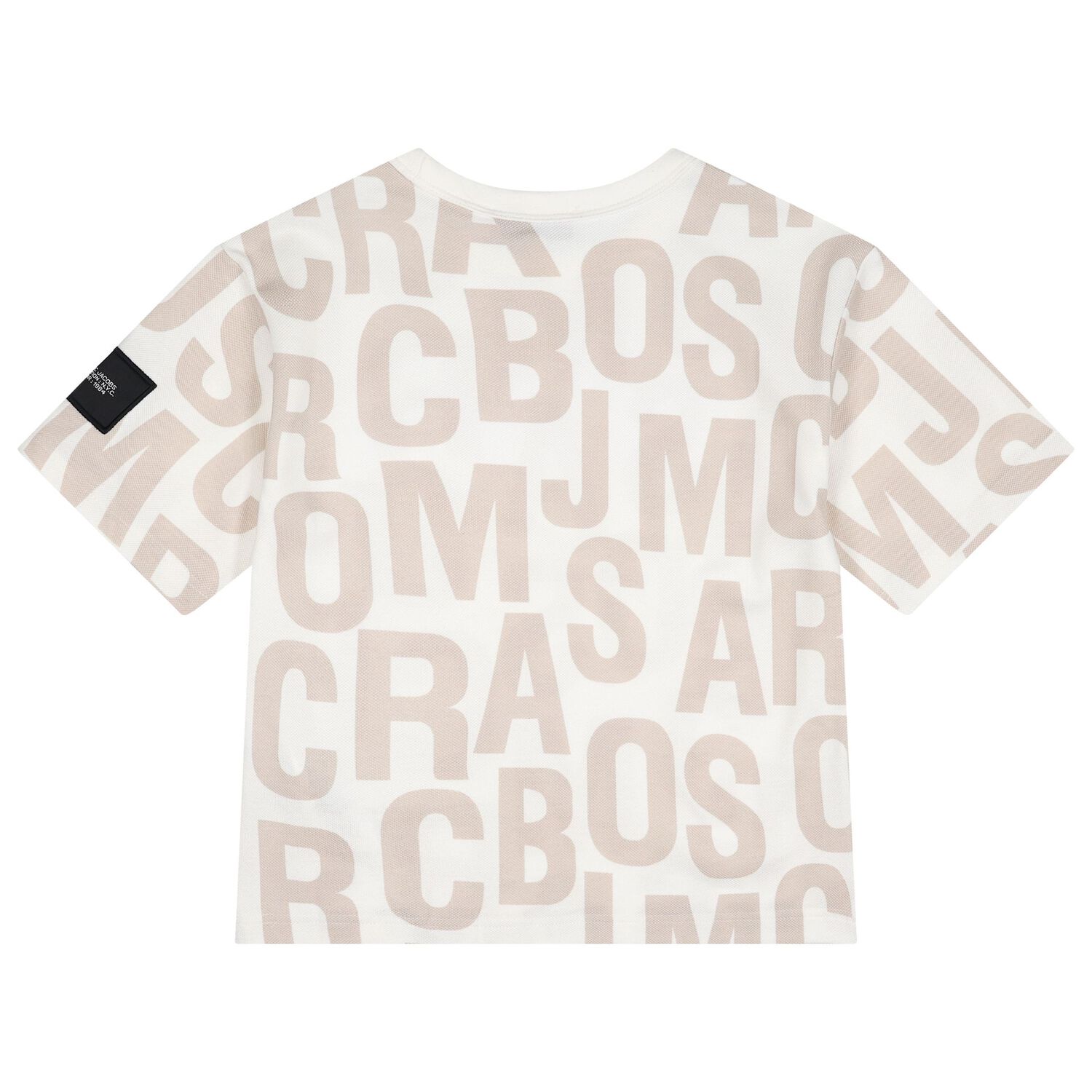 Boys White & Beige Logo T-Shirt, 1, hi-res