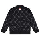 Boys Black Logo Zip Up Top, 1, hi-res