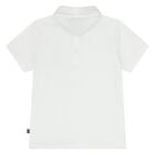 Younger Boys White Logo Polo Shirt, 1, hi-res