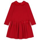Girls Red Bow Dress, 2, hi-res