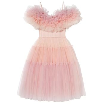 Girls Pink Tiered Tulle Dress
