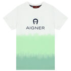 Boys White & Green Logo T-Shirt, 2, hi-res