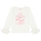 Girls Ivory & Pink Carousel Skirt Set, 1, hi-res