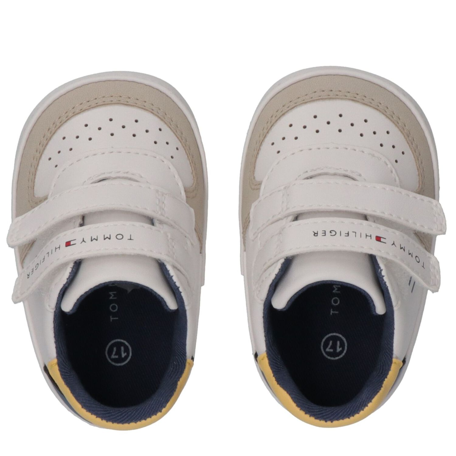 Baby Boys White & Beige Pre Walker Shoes, 1, hi-res