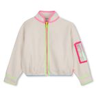Girls Beige Fleece Zip Up Top, 1, hi-res